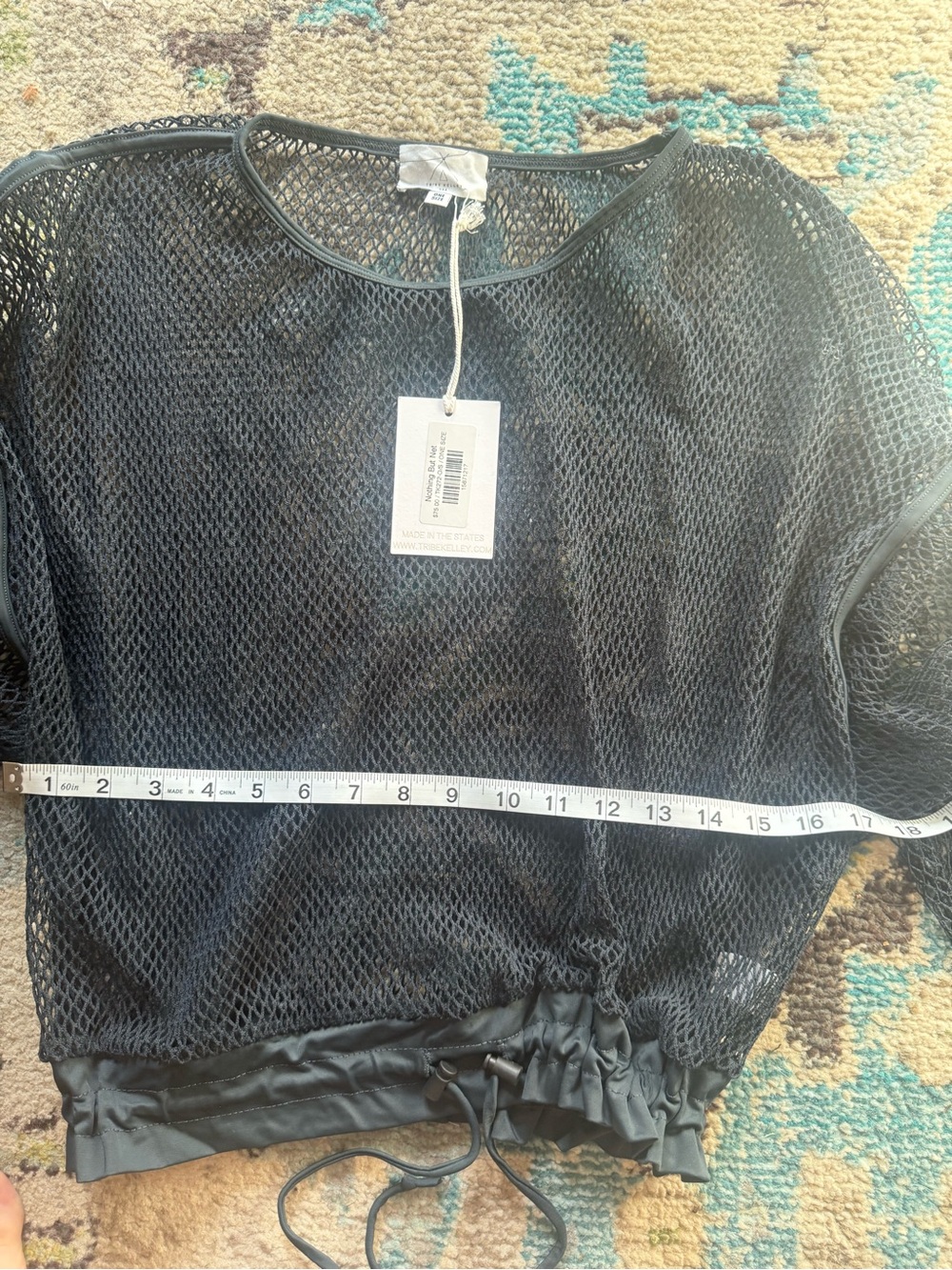 Tribe Kelley Nothing But Net Black Mesh Beach Cover-Up Top One Size Nwt — image 4 of 7